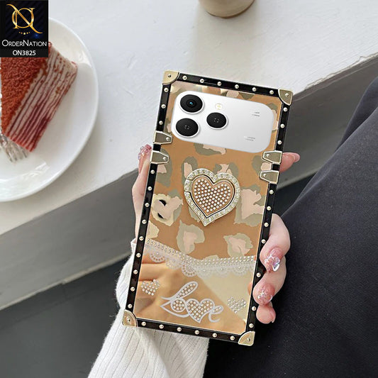 Tecno Spark 40 Cover - Design 5 - Heart Bling Diamond Glitter Soft TPU Trunk Case With Ring Holder