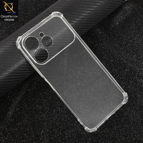 Tecno Spark 40 Cover - Transparent - Soft 4D Design Shockproof Silicone Transparent Clear Camera Protection Case