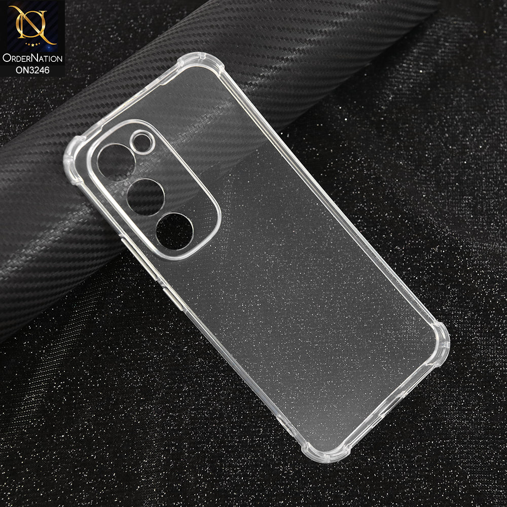 Tecno Spark 40 Pro Plus Cover - Transparent - Soft 4D Design Shockproof Silicone Transparent Clear Camera Protection Case