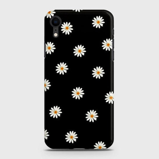 iPhone XR Cover - White Bloom Flowers with Black Background Printed Hard Case With Life Time Colors Guarantee (Fast Delivery)