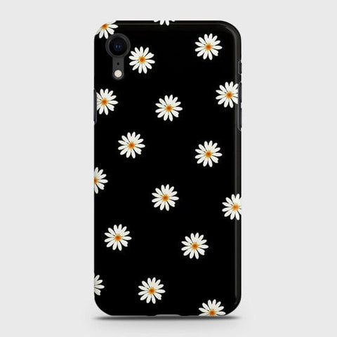 iPhone XR Cover - White Bloom Flowers with Black Background Printed Hard Case With Life Time Colors Guarantee (Fast Delivery)