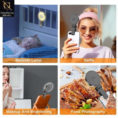 Plokama U20 Mini Clip-on LED Selfie Ring Light with Convex Mirror for Smartphones