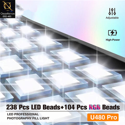 Plokama U480 Pro 20W RGB LED Professional Photography Light with 5000mAh Battery (Without Stand)