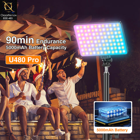 Plokama U480 Pro 20W RGB LED Professional Photography Light with 5000mAh Battery (Without Stand)