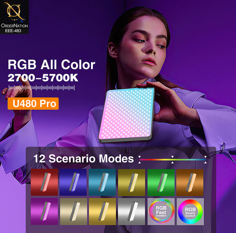 Plokama U480 Pro 20W RGB LED Professional Photography Light with 5000mAh Battery (Without Stand)