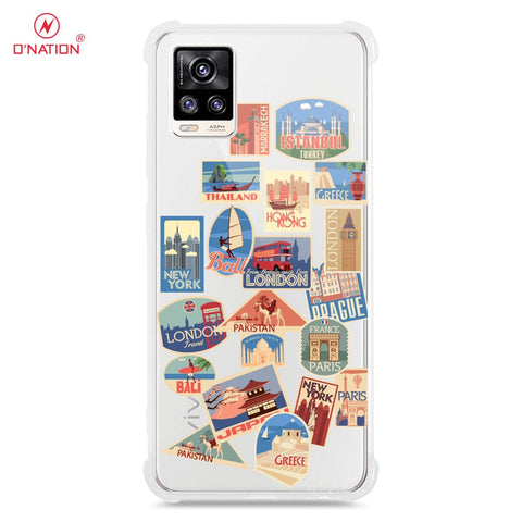 Vivo V20 Cover - Personalised Boarding Pass Ticket Series - Premium Quality Clear Case No Yellowing Back With Smart Shockproof Cushions -  ( Fast Delivery )
