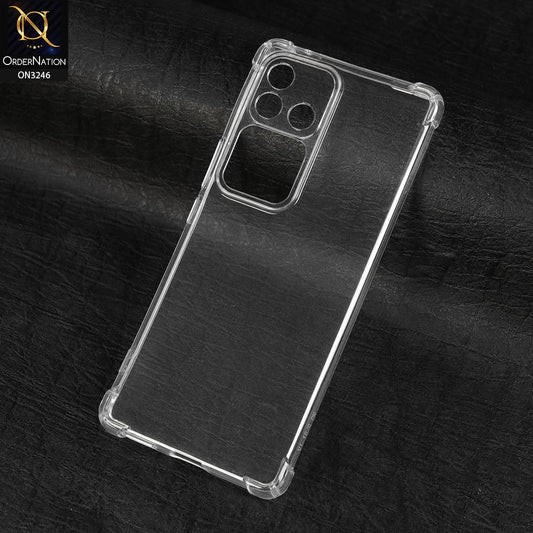 Vivo V30 Pro Cover - Transparent -  Soft 4D Design Shockproof Silicone Transparent Clear Camera Protection Case