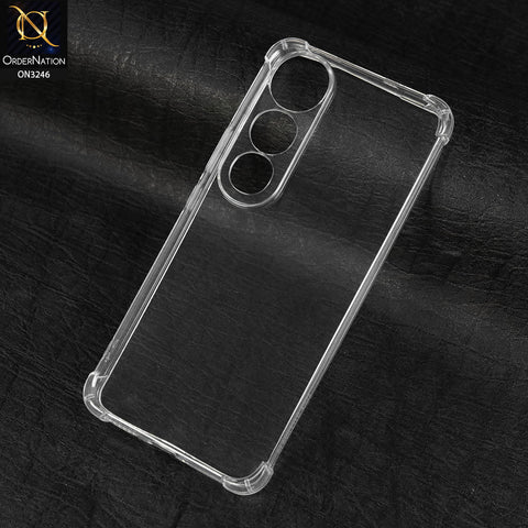 Vivo V50 Lite Cover - Transparent -  Soft 4D Design Shockproof Silicone Transparent Clear Camera Protection Case