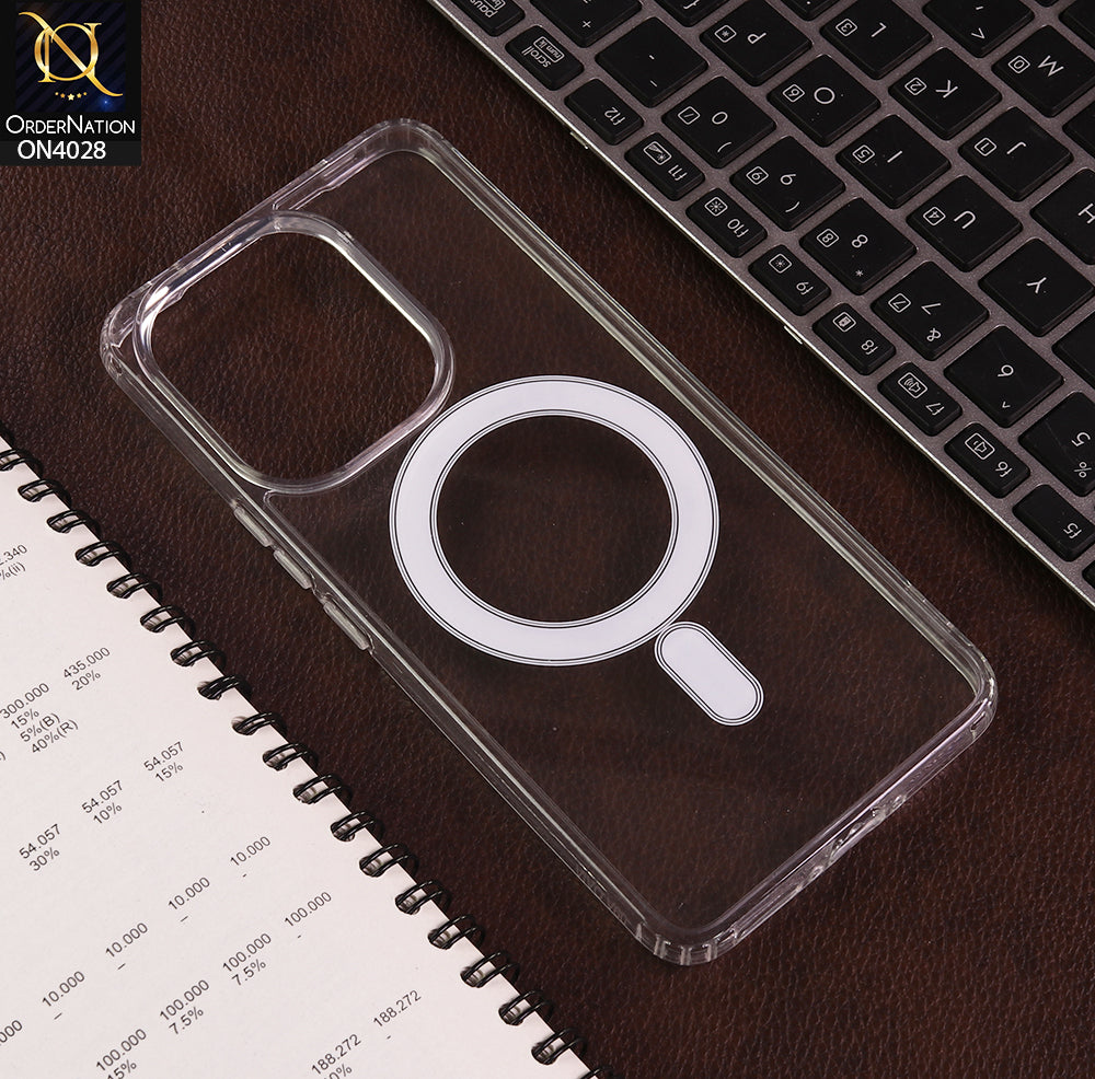 Vivo V60 Cover - Transparent - New Clear Back Soft Borders Magnetic Case With Camera Bumper Protection