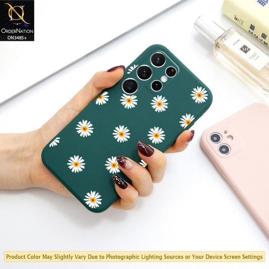 Samsung Galaxy S22 Ultra 5G Cover - ONation Daisy Series - HQ Liquid Silicone Elegant Colors Camera Protection Soft Case (Fast Delivery)
