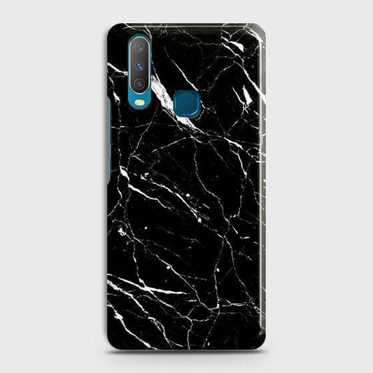 vivo Y15 Cover - Trendy Black Marble Printed Hard Case with Life Time Colors Guarantee(1b27) ( Fast Delivery )