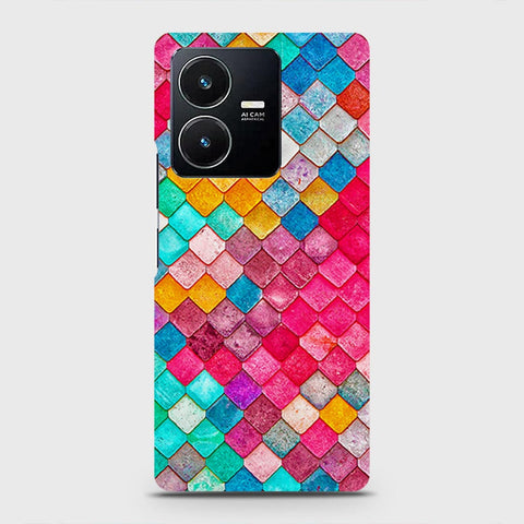 Vivo Y22 Cover - Chic Colorful Mermaid Printed Hard Case with Life Time Colors Guarantee (Fast Delivery)
