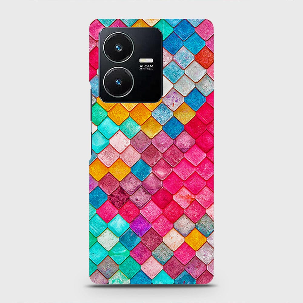 Vivo Y22s Cover - Chic Colorful Mermaid Printed Hard Case with Life Time Colors Guarantee (Fast Delivery)