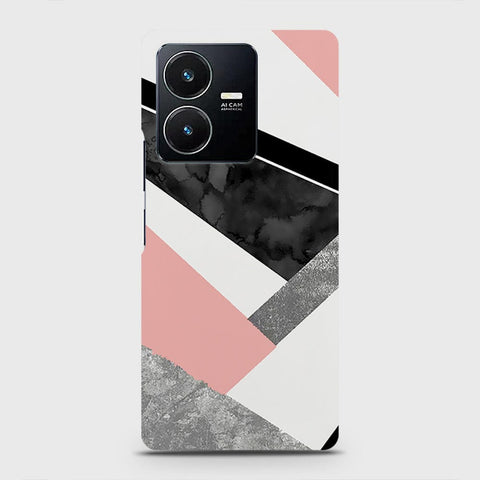 Vivo Y22s Cover - Geometric Luxe Marble Trendy Printed Hard Case with Life Time Colors Guarantee (Fast Delivery)
