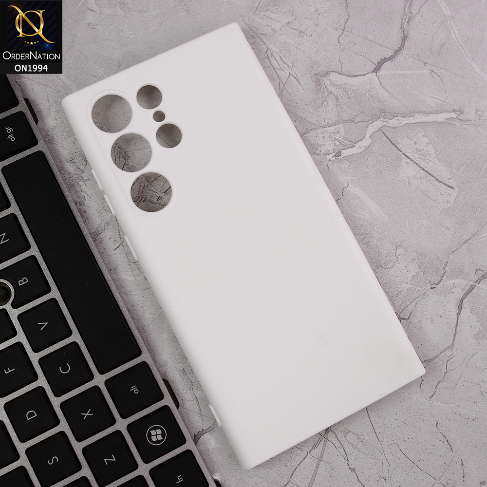 Samsung Galaxy S24 Plus Cover - White - Matte Shockproof Sillica Gel Soft Case