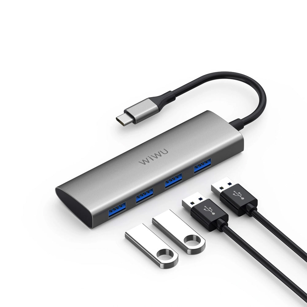 Wiwu Alpha 440 Type-C to 4x USB Ports - Silver
