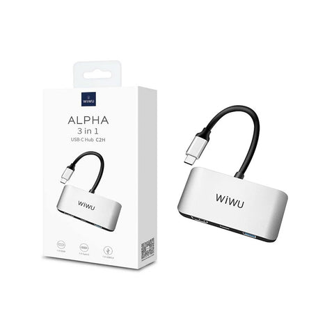 Wiwu 3 in 1 (C2H) Type-C Hub - Silver