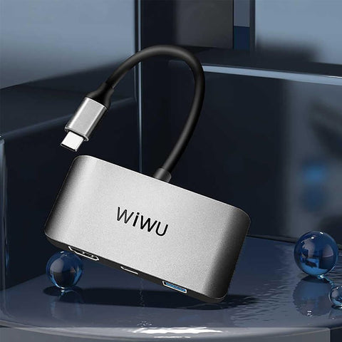 Wiwu 3 in 1 (C2H) Type-C Hub - Silver