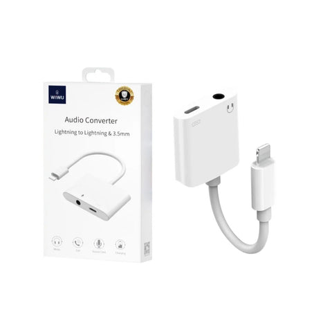 Wiwu LT01 Pro 2 in 1 Lightning Adapter - White