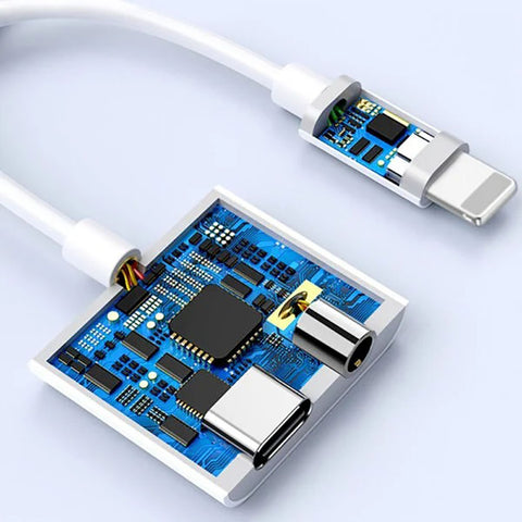 Wiwu LT01 Pro 2 in 1 Lightning Adapter - White