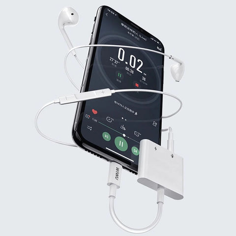 Wiwu LT01 Pro 2 in 1 Lightning Adapter - White