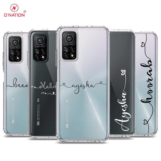 Xiaomi Mi 10T Cover - Personalised Name Series - 8 Designs - Clear Phone Case - Soft Silicon Borders