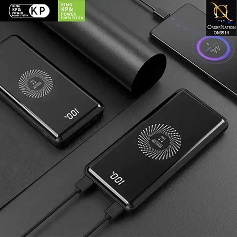 Black - King Power Kp Power Wp-15 Wireless Powerbank 10.000 mah