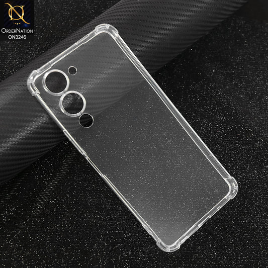 Vivo Y04 Cover - Transparent - Soft 4D Design Shockproof Silicone Transparent Clear Camera Protection Case
