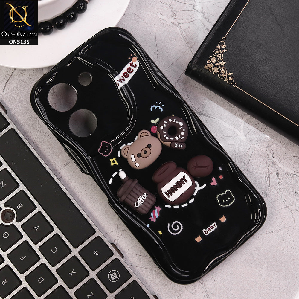 Vivo Y27s Cover - Design 3 - Cute 3D Cartoon Soft Silicon Helix Soft Borders Camera Protection Case