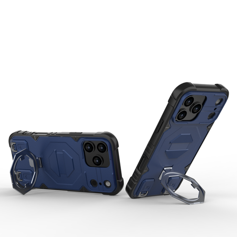 iPhone 17 Pro Max Cover - Blue -  MagSafe Compatible Case with Kickstand Ring Holder TPU Shockproof