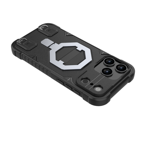 iPhone 17 Pro Max Cover - Black -  MagSafe Compatible Case with Kickstand Ring Holder TPU Shockproof
