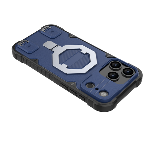 iPhone 17 Pro Max Cover - Blue -  MagSafe Compatible Case with Kickstand Ring Holder TPU Shockproof