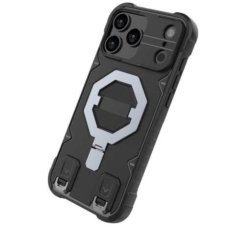 iPhone 17 Pro Max Cover - Black -  MagSafe Compatible Case with Kickstand Ring Holder TPU Shockproof