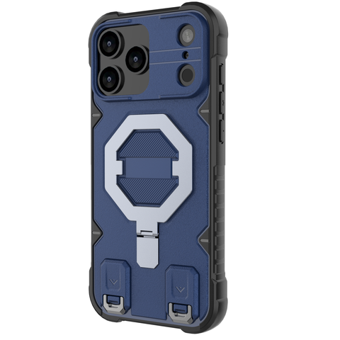 iPhone 17 Pro Max Cover - Blue -  MagSafe Compatible Case with Kickstand Ring Holder TPU Shockproof
