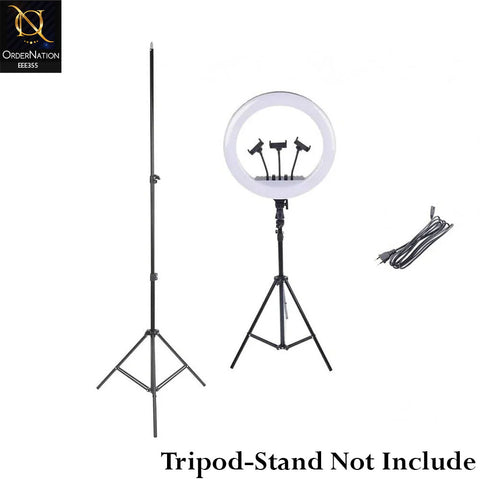 MF-40 LED Filling Lamp White – Beauty Ring Light with 3 Phone Holders for Live Streaming, Makeup, Photography & Video Recording