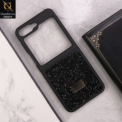Samsung Galaxy Z Flip 6 Cover - Black - Luxury Bling Rhinestones Diamond shiny Glitter Soft TPU Case