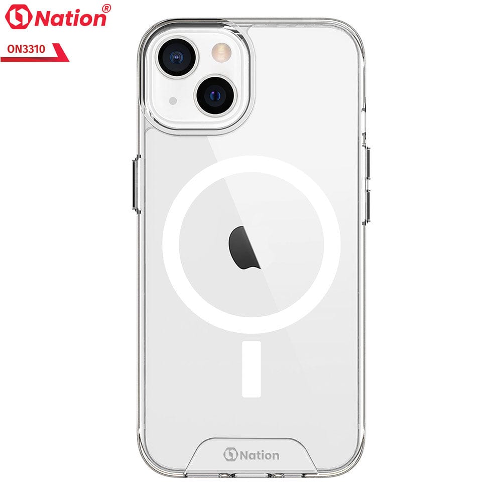 iPhone 13 Mini Cover - ONation MagSafe Series - Premium Quality No Yellowing Drop Tested Tpu+Pc Clear Soft Edges