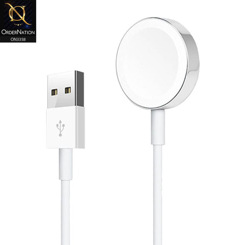 Magnetic Wireless Cable - White Apple Watch Magnetic Wireless Cable to USB Cable 1M