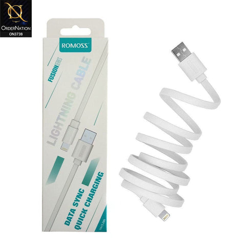 White - CB12f Romoss IPhone Lightning Cable Data Sync & Quick Charging