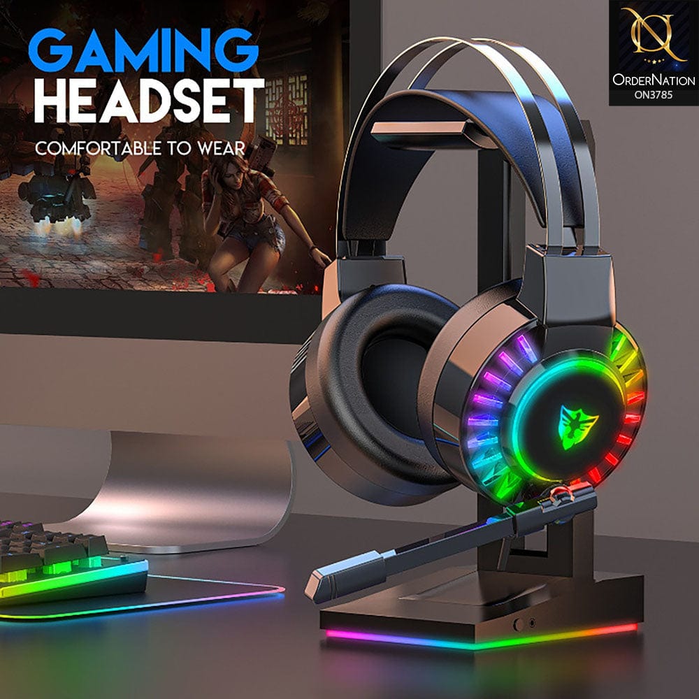 G605 Wired Gaming Headset For PC, Mobile Phone, PS5, With RGB LED, Adjustable Microphone, 3.5 Mm With Mic ( Not Wireless/Bluetooth )