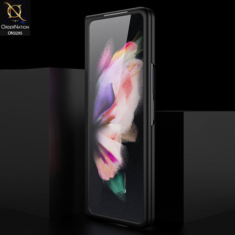 Samsung Galaxy Z Fold 3 5G Cover - Black - Ultra Thin Anti-Fall Protection Hard Shell Case With Protector