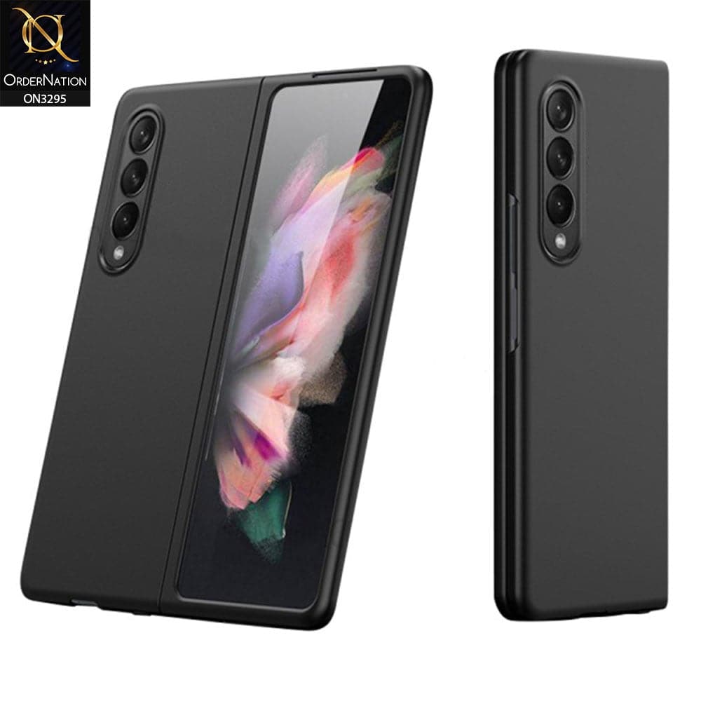 Samsung Galaxy Z Fold 3 5G Cover - Black - Ultra Thin Anti-Fall Protection Hard Shell Case With Protector