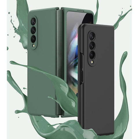 Samsung Galaxy Z Fold 3 5G Cover - Black - GKK Liquid Silicone Soft Skin Protective Hard Shell Case