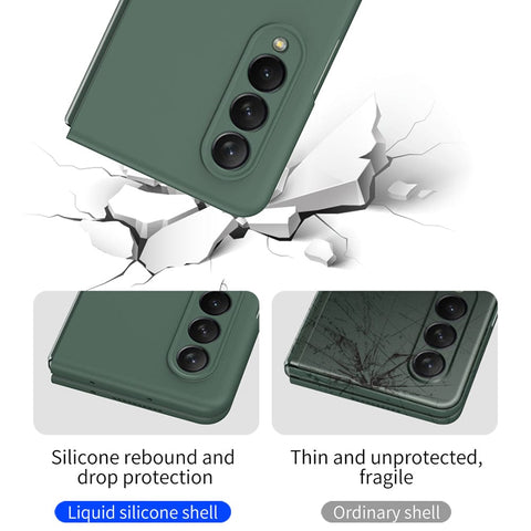 Samsung Galaxy Z Fold 3 5G Cover - Light Green - GKK Liquid Silicone Soft Skin Protective Hard Shell Case