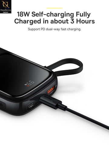 Baseus Qpow Pro Digital Display 22.5W 10,000mah TypeC Cable - Black