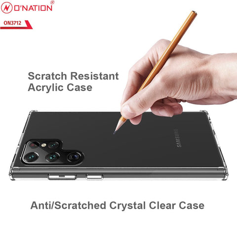 Samsung Galaxy S22 Ultra 5G Cover  - ONation Crystal Series - Premium Quality Clear Case No Yellowing Back With Smart Shockproof Cushions