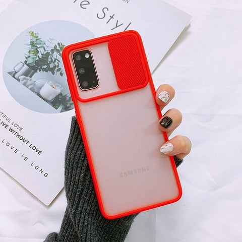 Translucent Matte Shockproof Camera Slide Protection Case For Infinix Hot 8, Hot 8 lite, Hot 9, Hot 9 play, Techno Spark 4, Huawei Y6p