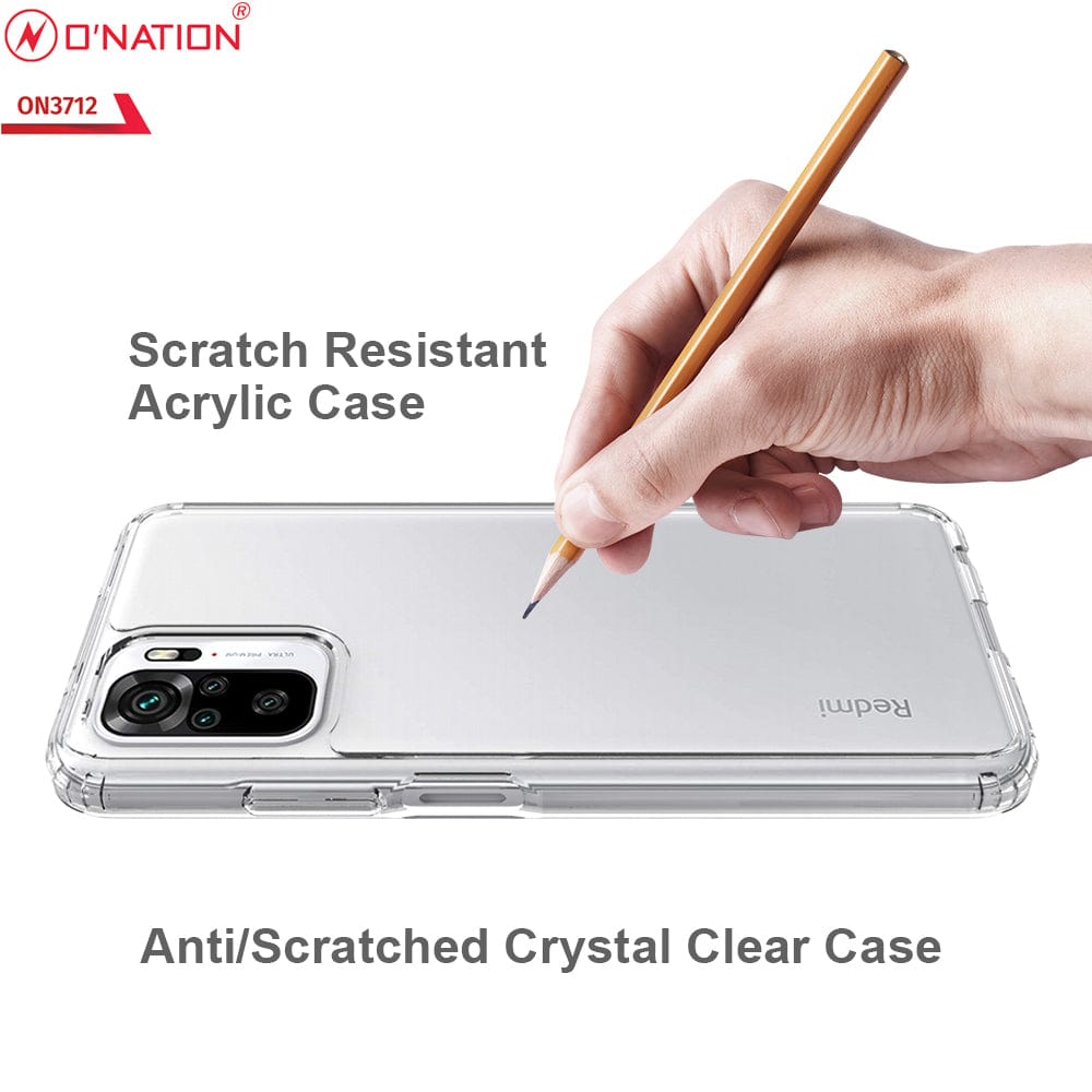 Xiaomi Redmi Note 10 4G Cover ONation Crystal Series Premium Quality Clear Case No Yellowing Back With Smart Shockproof Cushions