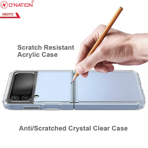 Samsung Galaxy Z Flip 4 5G Cover  - ONation Crystal Series - Premium Quality Clear Case No Yellowing Back With Smart Shockproof Cushions