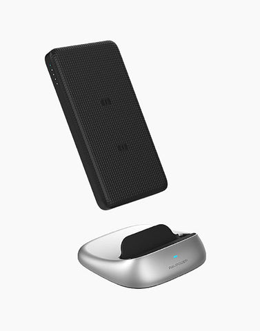 Black - Ravpower 5000mAh 3 in 1 Wireless Power Bank With Stand Kit